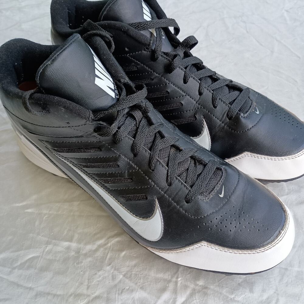 Nike Land Shark Mens Size 12 Black White Football Cleats Spikes